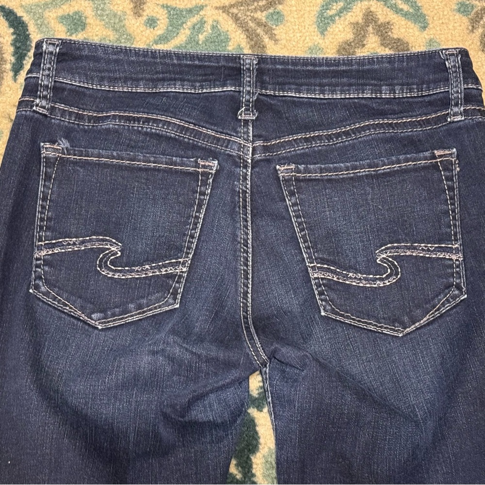 Women’s Silver Avery Straight Dark Indigo Stretch Jeans 31 32 x 31.5